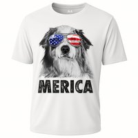 Aussie Australian Shepherd 4th Of July Merica American Flag Performance Shirt