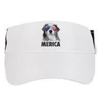 Aussie Australian Shepherd 4th Of July Merica American Flag Adult Drive Performance Visor