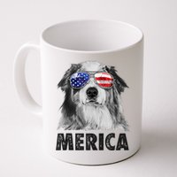 Aussie Australian Shepherd 4th Of July Merica American Flag Mug