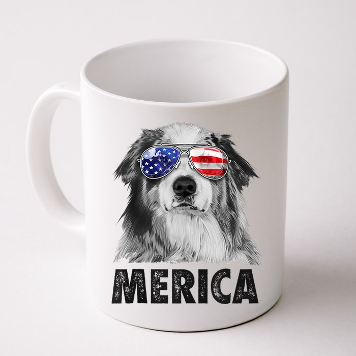 Aussie Australian Shepherd 4th Of July Merica American Flag Mug