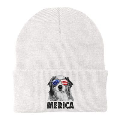 Aussie Australian Shepherd 4th Of July Merica American Flag Beanie