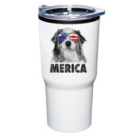 Aussie Australian Shepherd 4th Of July Merica American Flag Tumbler