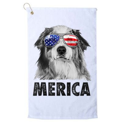 Aussie Australian Shepherd 4th Of July Merica American Flag Golf Towel
