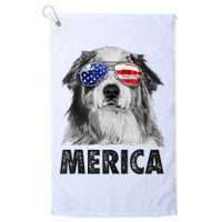 Aussie Australian Shepherd 4th Of July Merica American Flag Golf Towel