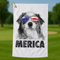 Aussie Australian Shepherd 4th Of July Merica American Flag Golf Towel