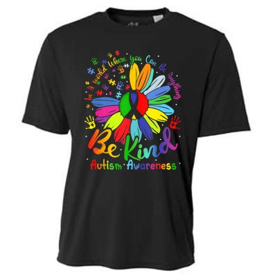 Autism Awareness Sunflower Be Kind Love Autism Awareness Cooling Performance Crew T-Shirt