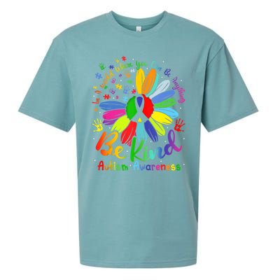 Autism Awareness Sunflower Be Kind Love Autism Awareness Sueded Cloud Jersey T-Shirt