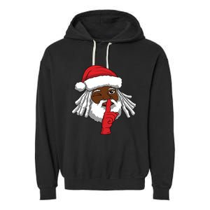 African American Santa Claus Christmas Party Decor Garment-Dyed Fleece Hoodie