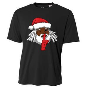 African American Santa Claus Christmas Party Decor Cooling Performance Crew T-Shirt