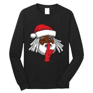 African American Santa Claus Christmas Party Decor Long Sleeve Shirt