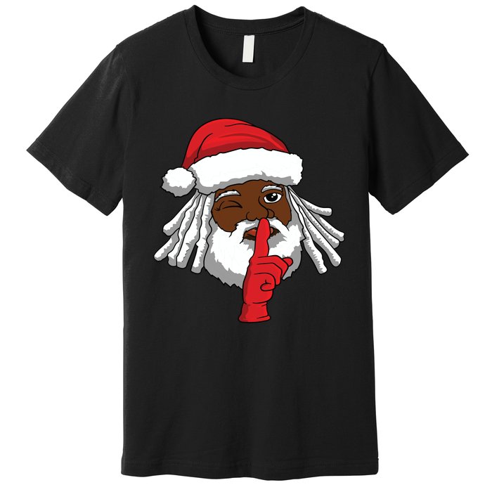 African American Santa Claus Christmas Party Decor Premium T-Shirt