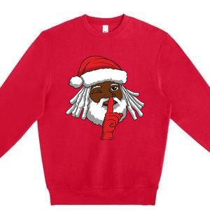 African American Santa Claus Christmas Party Decor Premium Crewneck Sweatshirt