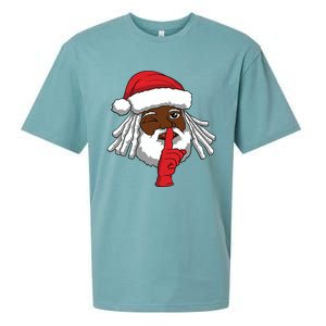 African American Santa Claus Christmas Party Decor Sueded Cloud Jersey T-Shirt