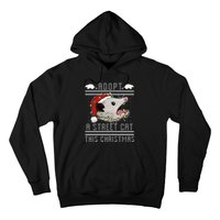 Adopt A Street Cat Funny Opossum Ugly Christmas Sweater Hoodie