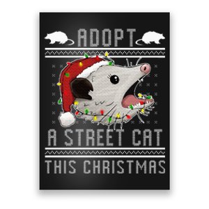 Adopt A Street Cat Funny Opossum Ugly Christmas Sweater Poster