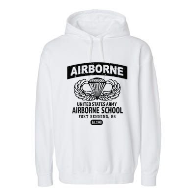 Army Airborne School Fort Benning Ga Garment-Dyed Fleece Hoodie