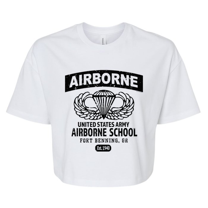 Army Airborne School Fort Benning Ga Bella+Canvas Jersey Crop Tee