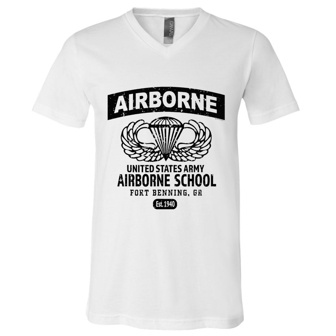Army Airborne School Fort Benning Ga V-Neck T-Shirt