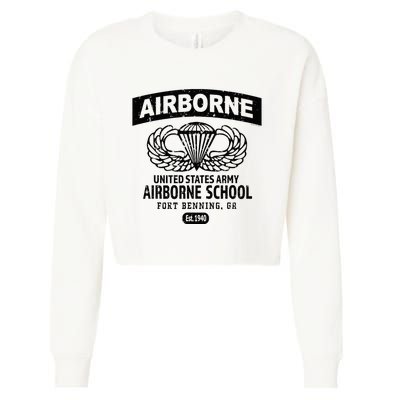 Army Airborne School Fort Benning Ga Cropped Pullover Crew