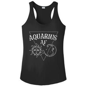 Aquarius Af / Sun And Moon Aquarius Birthday Astrology Design Funny Gift Ladies PosiCharge Competitor Racerback Tank