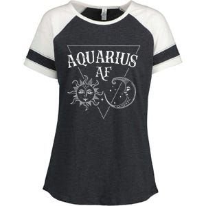 Aquarius Af / Sun And Moon Aquarius Birthday Astrology Design Funny Gift Enza Ladies Jersey Colorblock Tee