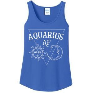 Aquarius Af / Sun And Moon Aquarius Birthday Astrology Design Funny Gift Ladies Essential Tank