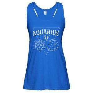 Aquarius Af / Sun And Moon Aquarius Birthday Astrology Design Funny Gift Ladies Essential Flowy Tank