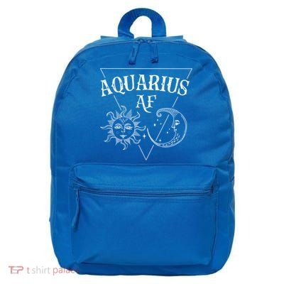 Aquarius Af / Sun And Moon Aquarius Birthday Astrology Design Funny Gift 16 in Basic Backpack