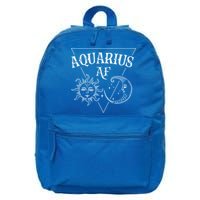 Aquarius Af / Sun And Moon Aquarius Birthday Astrology Design Funny Gift 16 in Basic Backpack
