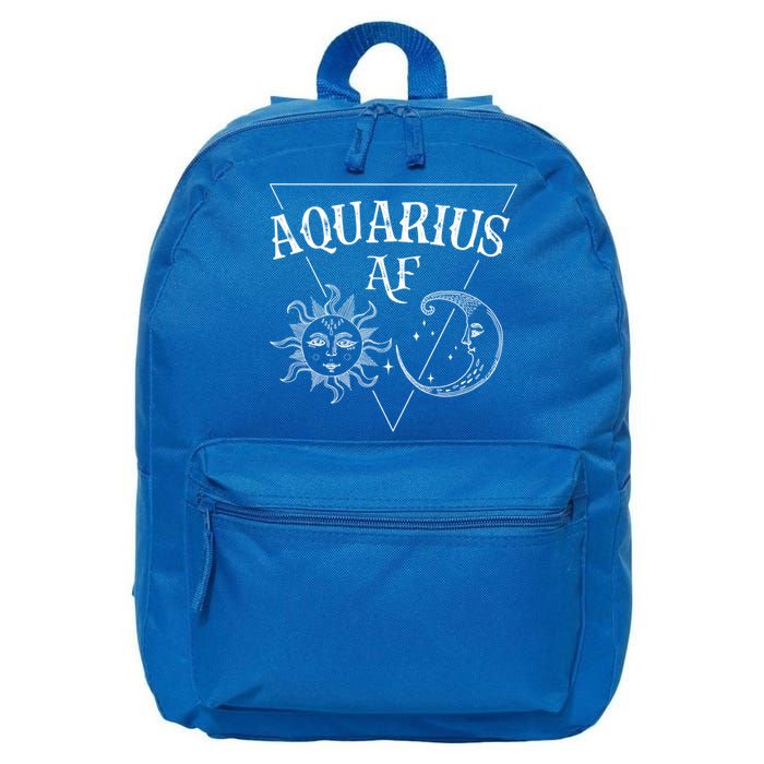 Aquarius Af / Sun And Moon Aquarius Birthday Astrology Design Funny Gift 16 in Basic Backpack