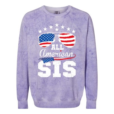 All American Sis 4th Of July Matching Family Meaningful Gift Colorblast Crewneck Sweatshirt