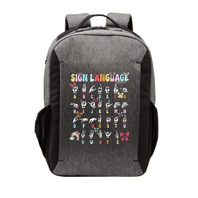 ASL ABC Sign Language Chart Teacher Hand Letter Alphabet Vector Backpack