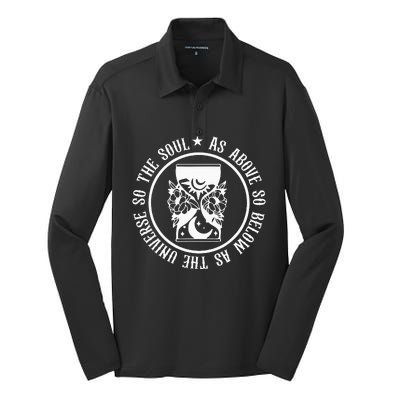 As Above So Below As The Universe So The Soul Silk Touch Performance Long Sleeve Polo