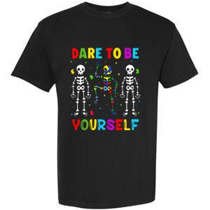 Autism Awareness Skeleton Dabbing Dare To Be Yourself Garment-Dyed Heavyweight T-Shirt