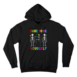 Autism Awareness Skeleton Dabbing Dare To Be Yourself Hoodie