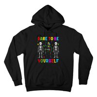 Autism Awareness Skeleton Dabbing Dare To Be Yourself Hoodie