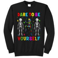 Autism Awareness Skeleton Dabbing Dare To Be Yourself Sweatshirt