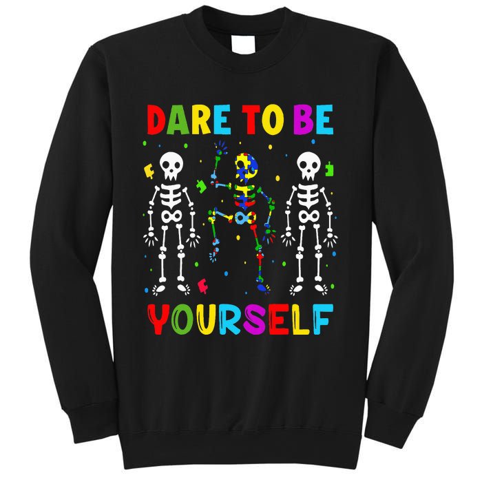 Autism Awareness Skeleton Dabbing Dare To Be Yourself Sweatshirt