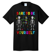 Autism Awareness Skeleton Dabbing Dare To Be Yourself Tall T-Shirt