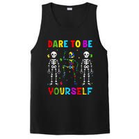 Autism Awareness Skeleton Dabbing Dare To Be Yourself PosiCharge Competitor Tank