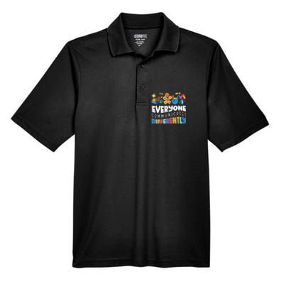 Autism Awareness Support Everyone Communicates Differently Men's Origin Performance Pique Polo