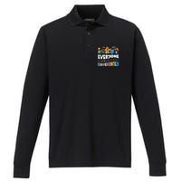 Autism Awareness Support Everyone Communicates Differently Performance Long Sleeve Polo