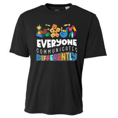 Autism Awareness Support Everyone Communicates Differently Cooling Performance Crew T-Shirt