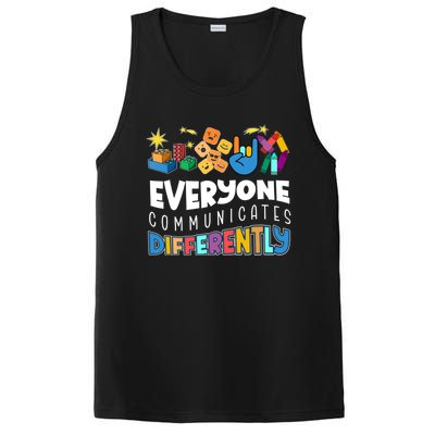 Autism Awareness Support Everyone Communicates Differently PosiCharge Competitor Tank