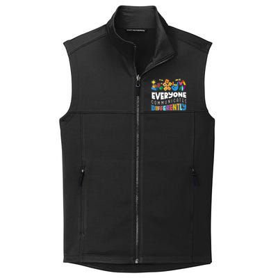 Autism Awareness Support Everyone Communicates Differently Collective Smooth Fleece Vest