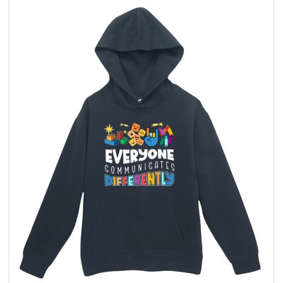 Autism Awareness Support Everyone Communicates Differently Urban Pullover Hoodie