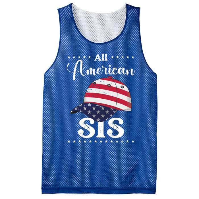 All American Sis Cap July 4 Gift Mesh Reversible Basketball Jersey Tank