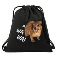 Awawa! Angry Screaming Hyrax Drawstring Bag