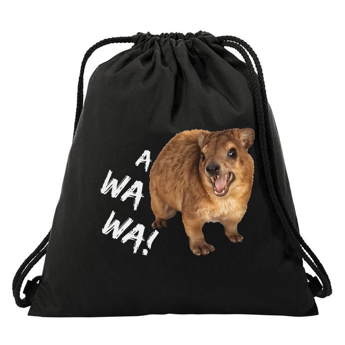 Awawa! Angry Screaming Hyrax Drawstring Bag
