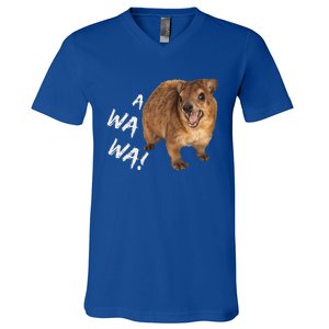 Awawa! Angry Screaming Hyrax V-Neck T-Shirt